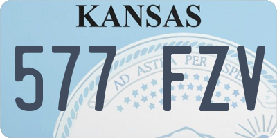 KS license plate 577FZV