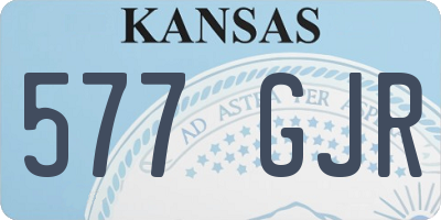 KS license plate 577GJR
