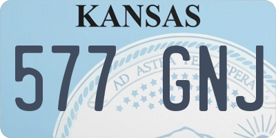 KS license plate 577GNJ