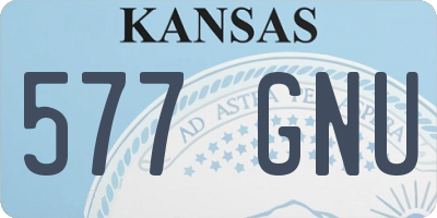 KS license plate 577GNU