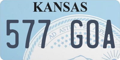KS license plate 577GOA