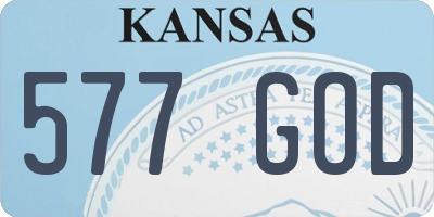 KS license plate 577GOD