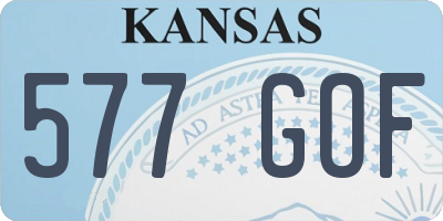 KS license plate 577GOF