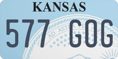 KS license plate 577GOG