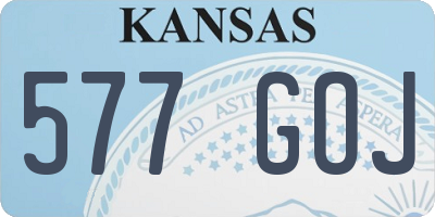 KS license plate 577GOJ