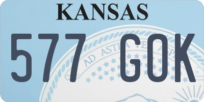 KS license plate 577GOK