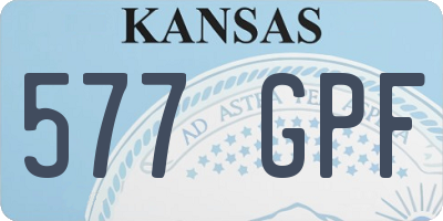 KS license plate 577GPF