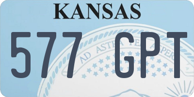 KS license plate 577GPT