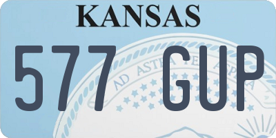KS license plate 577GUP