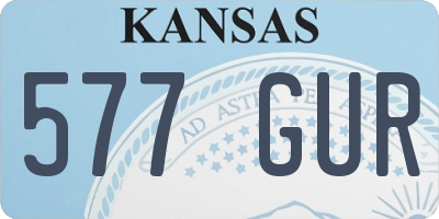 KS license plate 577GUR