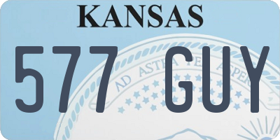 KS license plate 577GUY