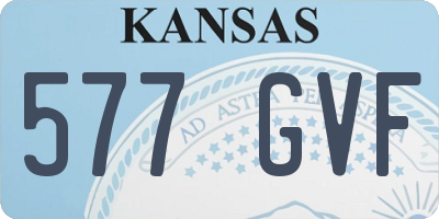 KS license plate 577GVF