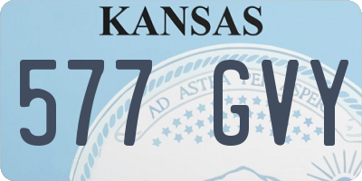 KS license plate 577GVY
