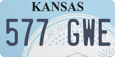 KS license plate 577GWE