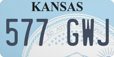 KS license plate 577GWJ