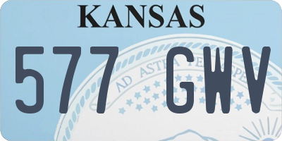 KS license plate 577GWV