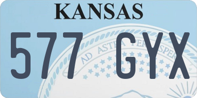 KS license plate 577GYX