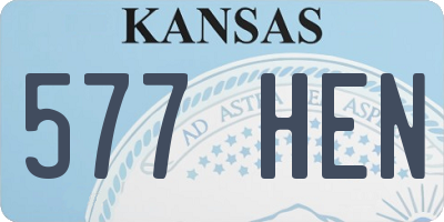 KS license plate 577HEN