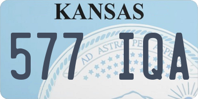 KS license plate 577IQA