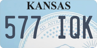 KS license plate 577IQK