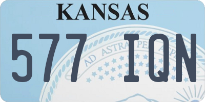 KS license plate 577IQN