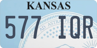 KS license plate 577IQR