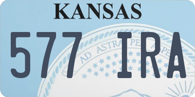 KS license plate 577IRA