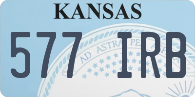 KS license plate 577IRB
