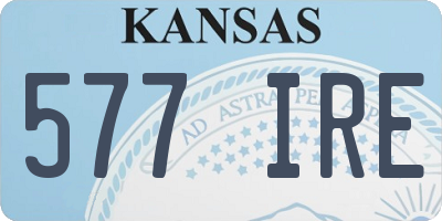 KS license plate 577IRE