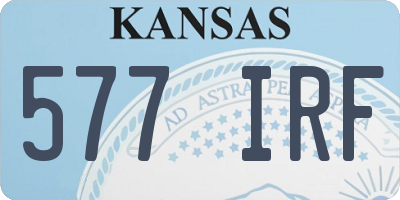 KS license plate 577IRF