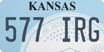 KS license plate 577IRG