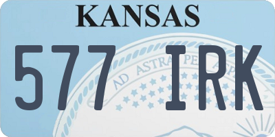 KS license plate 577IRK