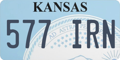 KS license plate 577IRN