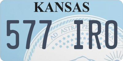 KS license plate 577IRO