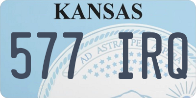 KS license plate 577IRQ