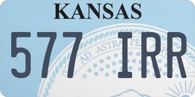 KS license plate 577IRR