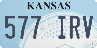 KS license plate 577IRV
