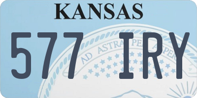 KS license plate 577IRY