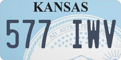 KS license plate 577IWV