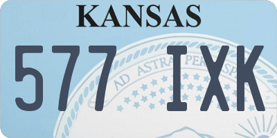 KS license plate 577IXK