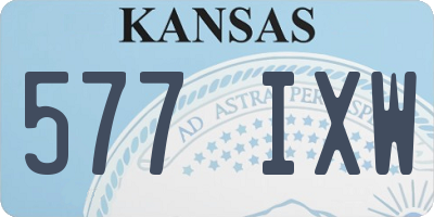 KS license plate 577IXW