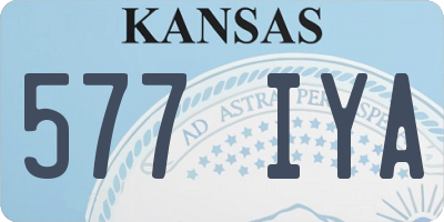 KS license plate 577IYA