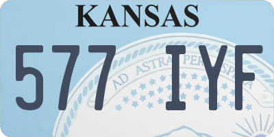 KS license plate 577IYF