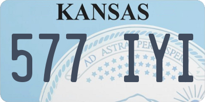 KS license plate 577IYI