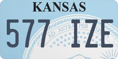 KS license plate 577IZE