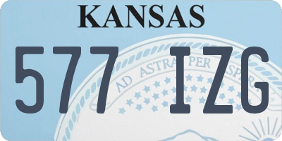 KS license plate 577IZG
