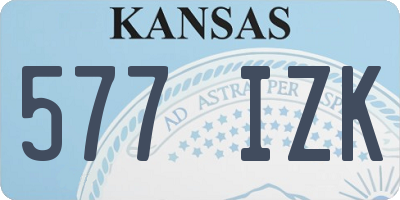 KS license plate 577IZK