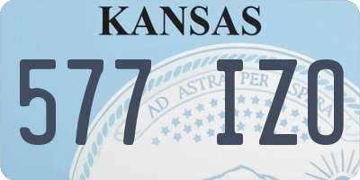 KS license plate 577IZO