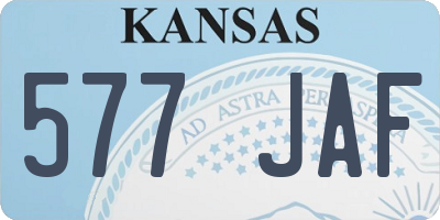 KS license plate 577JAF