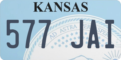 KS license plate 577JAI